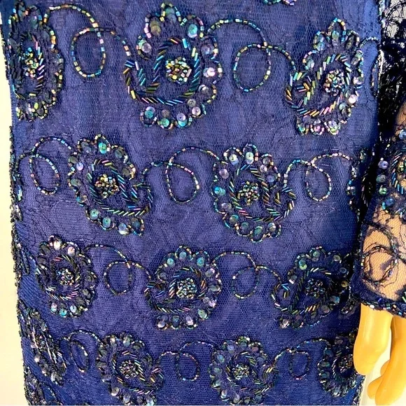 Lillie Rubin Floral Beaded Gown - Picture 9 of 17